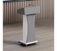 Adjustable Mobile Podium Stand - Wooden Presentation Lectern for Lectures, Weddings, Church Pulpits & Meeting Rooms - Perfect for Events & Auditoriums