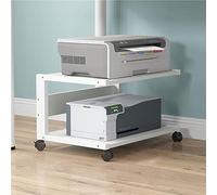 Adjustable Mobile Printer Stand with Wheels - 2-Tier Rolling Printer Cart for Home Office - Space-Saving Under Desk Printer Shelf - Versatile Office Printer Holder