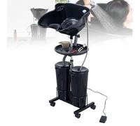 Adjustable Mobile Salon Basin - Portable Shampoo Sink with Electric Pump and 2 Buckets for Elderly, Pregnant Women, and Wheelchair Users