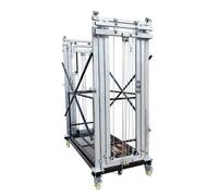 Adjustable Mobile Scaffolding Tower, Heavy Duty Steel Work Platform, Foldable Electric Lifting Scaffold for Construction and Renovation