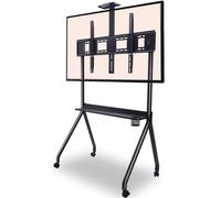 Adjustable Mobile Stand with Lockable Wheels - Universal Display Rack for TVs and Screens, Ideal for Home, Office, and Educational Settings
