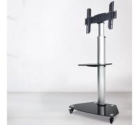 Adjustable Mobile TV Cart - Rolling Floor Stand for Large Screens Universal Bracket for Advertising & Presentations Height-Adjustable TV Stand with Wheels