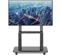 Adjustable Mobile TV Cart with Storage Shelf Rolling TV Stand on Locking Wheels Height Adjustable for 32-70 inch TVs Portable TV Stand for Home & Office Use