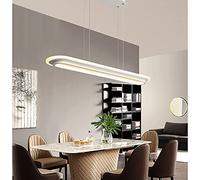 Adjustable Modern LED Pendant Light Acrylic & Metal Perfect for Office Reception Bar Dining Room White Hanging Chandelier Stylish Lighting Fixture