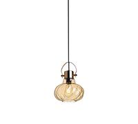 Adjustable Modern Pumpkin Shape Pendant Light - E27 Glass Hanging Lamp for Dining Room, Kitchen Island, Bar