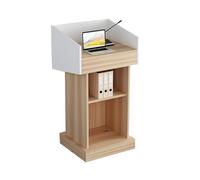 Adjustable Modern Wooden Podium Desk with Lockable Drawer - Professional Lectern for Schools, Churches, Weddings & Events - Perfect for Teachers & Public Speakers