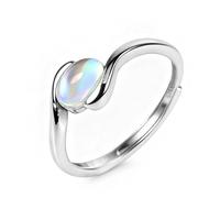 Adjustable Moonstone Rings for Women, Hypoallergenic 925 Silver Ring, Mood Ring for Anxiety Relief, Best Gift For Her, Jewellery Gift for Valentine's Day, Birthday, Engagement Promise Wedding
