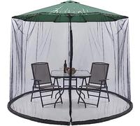 Adjustable Mosquito Net for Umbrella, Universal Canopy Umbrella Netting Screen, Patio Table Umbrella Netting Bug Net for Enjoy The Outdoors (Color : Black, Size : 300cm/9.8ft)