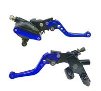 Adjustable Motorcycle Brake Levers CNC Aluminium 6-Level Grip Protector for Motobike Handlebar Safety Silver(Blue)