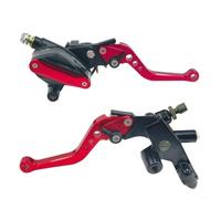 Adjustable Motorcycle Brake Levers CNC Aluminium 6-Level Grip Protector for Motobike Handlebar Safety Silver(Red)