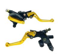 Adjustable Motorcycle Brake Levers CNC Aluminium 6-Level Grip Protector for Motobike Handlebar Safety Silver(Gold)