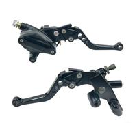Adjustable Motorcycle Brake Levers CNC Aluminium 6-Level Grip Protector for Motobike Handlebar Safety Silver(Black)