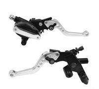 Adjustable Motorcycle Brake Levers CNC Aluminium 6-Level Grip Protector for Motobike Handlebar Safety Silver(Silver)