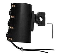 Adjustable Motorcycle Cup Holder, Motorbike Drink Stand, Durable PU Leather Beverage Mount with Elastic String, Universal Water Bottle Adapter for 22mm 25mm 28mm Handles, Ideal for (Black Item No.