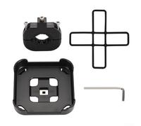 Adjustable Motorcycle Handlebar Mount for Marshall WILLEN2/WILLEN1 Speakers - ABS Bracket Fits 70-200 mm Pipe Diameter, Compact 107x107x93 mm Black Speaker Holder