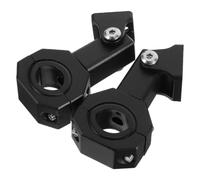 Adjustable Motorcycle Headlight Mount Bracket 2pcs for LED Spotlights | Black Aluminum and Acrylic Build, Universal Tube Clamp Fit, Stable Support for Night Riding