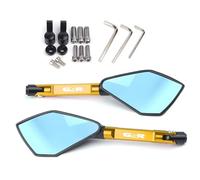 Adjustable Motorcycle Mirrors Side View Wing Mirro For SUZUKI GSR400 GSR600 GSR750 GSR 600 400 750 Rear View Mirror Side Mirrors Motorbike Bar End Mirrors 1 Pair(Gold)