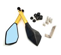 Adjustable Motorcycle Rearview Mirror For Kawasaki Z1000 Z650 Z900 Z800 Side Rear View Mirror Adjustable Side Wing Mirror Motorbike Bar End Mirrors 1 Pair(Blue)