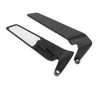 Adjustable Motorcycle Side Mirrors with Wind Wings, Black Aluminum | Bar-end Clamp Mounting, Aerodynamic Drag Reduction, Stable Riding Feel, for Commuting Motorcycles and Racing Handlebars