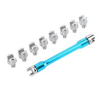 Adjustable Motorcycle Spoke Wrench CNC Spanner Set 5.0-6.8 Length Easy Disassembly for Motorcycle Owners Aluminum and Iron Material (A(Blue))