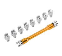 Adjustable Motorcycle Spoke Wrench CNC Spanner Set 5.0-6.8 Length Easy Disassembly for Motorcycle Owners Aluminum and Iron Material (B(Gold))