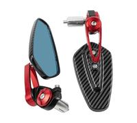 Adjustable motorcycles mirror Motorcycle 360 Rotation Rearview Mirror Handlebar Modified Inverted Carbon Fiber Pattern Rear Moto Accessories Motorcycle mirrors(Red)