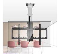 Adjustable Motorized Ceiling Tv Bracket - with Remote Control Motorized Tv Mount,Hanging Tv Mount Bracket,Electric Tv Lift and Memory Setting,for 32" - 75" Tvs Up to 50Kg/132L (Black+white)