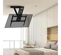 Adjustable Motorized TV Mount - Electric Ceiling Bracket for 32-65 Inch TVs 0-85° Flip Down Monitor Mount Space-Saving TV Lift for Home & Office