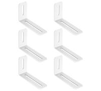 Adjustable Mounting Bracket with 2 Slots, 6 Pieces White L-Shaped Furniture Corner Bracket Corner Connectors, 90 Degree Adjustable Angle Right Angle Brackets, (101+60) x30mm/Thickness 3mm