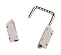 Adjustable Multi-Angle Door Latch, Heavy Duty Aluminum Alloy No-Drill Bolt for 90° and 180° Installation on Uneven Frames, Hardware for Home Improvement(silver)