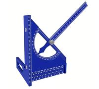Adjustable Multi Angle Measuring Ruler 0-180 Degree with Semicircle Pointer, Aluminum Alloy Carpenter's Square Marking Tool for DIY and Professional Use, Lightweight and Portable, 160x130x20mm
