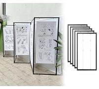Adjustable Multifold Exhibit Stand with Hook & Wire Rope - Freestanding Gallery Display Board for Advertising Trade Shows Events & Publicity
