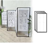 Adjustable Multifold Exhibit Stand with Hook & Wire Rope - Freestanding Gallery Display Board for Advertising Trade Shows Events & Publicity