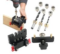 Adjustable Multifunctional Dowel Jig | Drilling Jig for Straight Holes Portable Self-Centering Dowel Jig Drill Guide for Carpenter