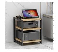 Adjustable Multimedia Storage Unit 4 5 6 Levels Wooden AV Stand for Audio Video Components Corner Center (Natural Finish 40cm x 15.7in)