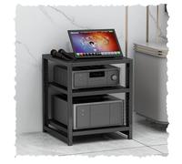 Adjustable Multimedia Storage Unit 4 5 6 Tier AV Stand for Audio Video Components Corner Center Shelf (Black 40cm x 15.7in) Sturdy Wooden nizer