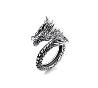 Adjustable Mythological Dragon Ring for Women Rocker Punk Gothic Mystic Draco Ring