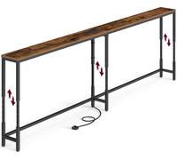 Adjustable narrow console table with power outlets