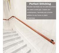 Adjustable Natural Wooden Wall-Mounted il for Porch & Deck - Sturdy Safety Rail for Kids & Elderly, 1ft-4.9ft (150cm) - Stylish Support for Home Safety