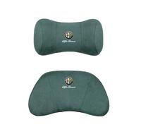 Adjustable Neck Pillow and Lumbar Support for Alfa Romeo 4C Spider 2015 2016 2017 2018 2019 2020 2021, Car Seat Lumbar Support and Neck Pillow Set, Relieve Driving Back Neck Pain,Green