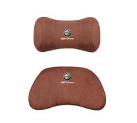 Adjustable Neck Pillow and Lumbar Support for Alfa Romeo 4C Spider 2022 2023 2024 2025, Car Seat Lumbar Support and Neck Pillow Set, Relieve Driving Back Neck Pain,Brown