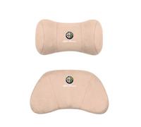 Adjustable Neck Pillow and Lumbar Support for Alfa Romeo Spider 2003 2004 2005 2006, Car Seat Lumbar Support and Neck Pillow Set, Relieve Driving Back Neck Pain,Beige