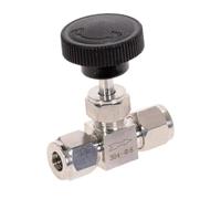 Adjustable Needle Valve O.D 3 4 6 8 10 12mm Tube Stainless Steel 304 High Pressure Straight Card Set Crane(1/2")