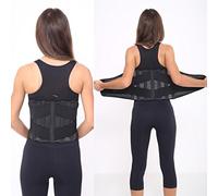 Adjustable Neoprene Double Pull Lumbar Support Lower Back Belt Brace Unisex - Back Pain/Slipped Disc Pain Relief - 5 Sizes (L = 32-36" (81-91cm))