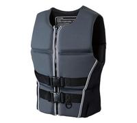 Adjustable Neoprene Life Vest for Adults, Buoyancy Aid Swim Jacket - Water Sports Safety Gear for Kayaking, Boating, Fishing, Surfing(GRAY,XXL)