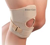 Adjustable Neoprene Stabilizer Knee Support Spiral Stays By Solace Care - Sprain Arthritis Comfort Knee Support with Open Patella - Exercise, Sports, Meniscus Tear, Joint Pain & Knees Injury (L)