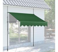 Adjustable ning for Balcony - Manual Retractable Canopy with Crank Waterproof Sun Protect 200x120cm Perfect for Outdoor Terrace Green Color