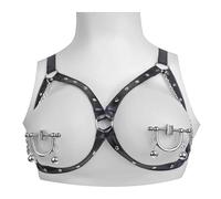 Adjustable Nipple Clamps & Chest Harness - 2-in-1 Stainless Steel Clips and Strap Set, Intimate Accessories for Women and Couples (Style B)