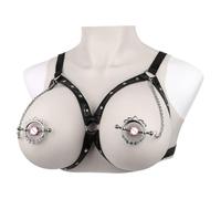Adjustable Nipple Clamps & Chest Harness Set - 2-in-1 Bondage Restraint Gear for Women, Adult Intimate Play Accessories (Style A)