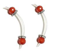 Adjustable Nipple Clamps for Sensual Tease, Non-Piercing Breast Jewelry, Feather-Light Design for BDSM Play (Red)